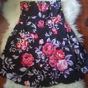 Lularoe Medium Floral Azure Midi Skirt